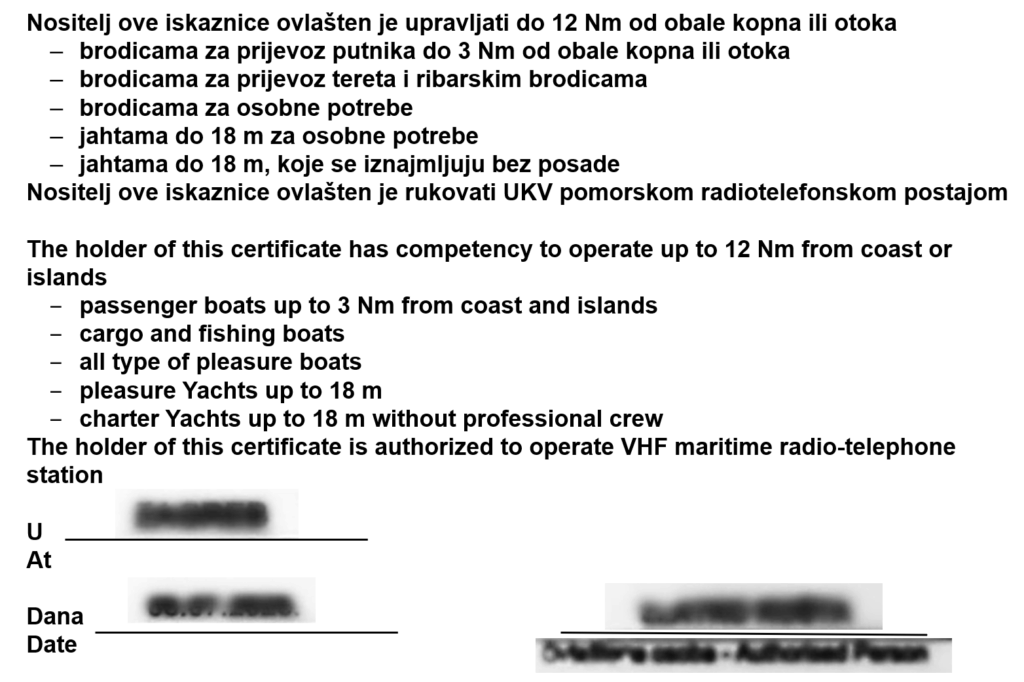 SRC Funkschein Küstenpatent
